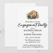 素敵な結婚指輪、エンゲージメントパーティー 招待状 (正面/裏面)