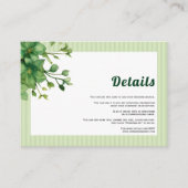 素敵な緑とストライプ春の結婚式詳細 エンクロージャーカード (正面)