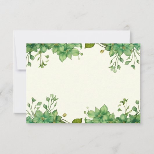 素敵な緑とストライプ春の結婚式 出欠カード (裏面)