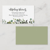 素敵な緑の秋ベビーシャワー表示シャワー エンクロージャーカード (正面/裏面)
