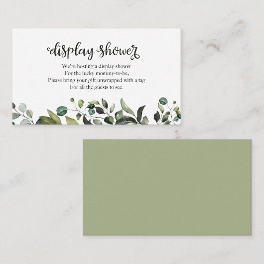 素敵な緑の秋ベビーシャワー表示シャワー エンクロージャーカード (正面/裏面)