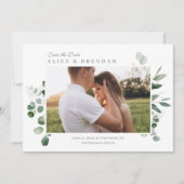 素敵な緑の結婚式は日付カードを除く サンキューカード (正面)