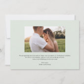 素敵な緑の結婚式は日付カードを除く サンキューカード (裏面)