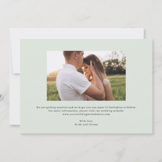 素敵な緑の結婚式は日付カードを除く サンキューカード (裏面)