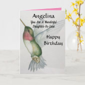 素敵な義理の娘の誕生日甘い鳥 カード (黄色い花)
