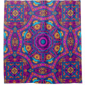 素敵な色とりどりのマンダラシームレスパターン シャワーカーテン (正面)