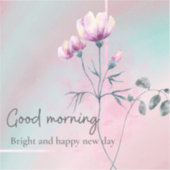 素敵な色のグッドモーニングステッカー。 シール (正面)