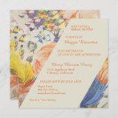 素敵な色彩の鮮やかフローラブライダルシャワーの招待 招待状 (正面/裏面)