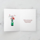 素敵な花でハッピーバースデーを言うカード カード (内部)