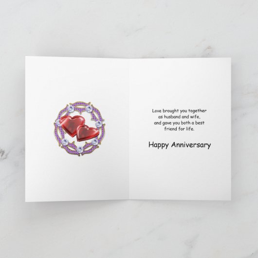 素敵な花のデザインが45周年を記念するカップルへのプレゼントに最適 カード (内部)