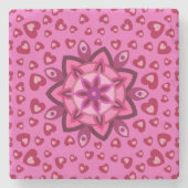 素敵な花のハート愛バレンタイン、誕生日、ギフト ストーンコースター (正面)