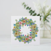 素敵な花のリースの招待状 招待状 (スタンド正面)