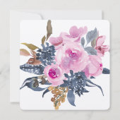 素敵な花のリースの結婚式 招待状 (裏面)