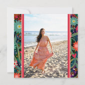 素敵な花の写真 ユニークな卒業カスタマイズ可能 招待状 (裏面)