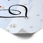 素敵な花の赤いバラのウェディング ウェルカム ポスター (角)