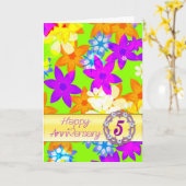 素敵な花の5周年記念カード for 恋人 カード (黄色い花)