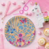 素敵な花柄の蝶模様の紙皿です。 ペーパープレート (パーティー)