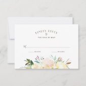 素敵な花模様 |水彩ウェディングRSVP 出欠カード (正面)