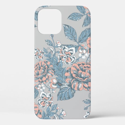 素敵な花。モノクロオーナメント。シームレスなパス Case-Mate iPhoneケース (裏面)