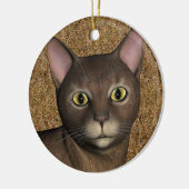 素敵な茶色の猫 セラミックオーナメント (左)
