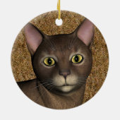 素敵な茶色の猫 セラミックオーナメント (裏面)