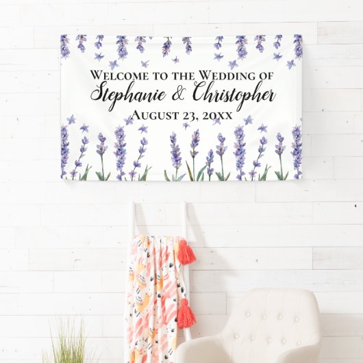 素敵な薄紫のエレガント水の色結婚夏 横断幕 (インサイチュ)