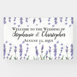 素敵な薄紫のエレガント水の色結婚夏 横断幕