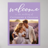 素敵な薄紫紫色のカップルの結婚写真の歓迎 ポスター (正面)