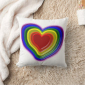 素敵な虹のハート クッション (ブランケット)