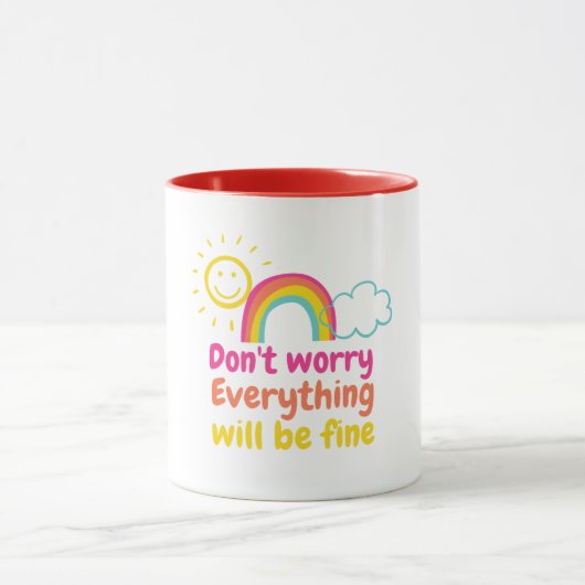 素敵な虹、太陽と雲 マグカップ (中央)