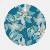 素敵な装飾のレトロフローラモチーフの美しい。 ガラスオーナメント (裏面)