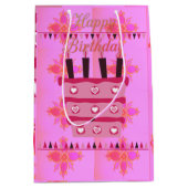 素敵な誕生日をお迎えください。たくさんの愛を込めて ミディアムペーパーバッグ (正面)