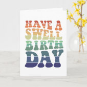 素敵な誕生日を 現代的な虹の色調 カード (黄色い花)