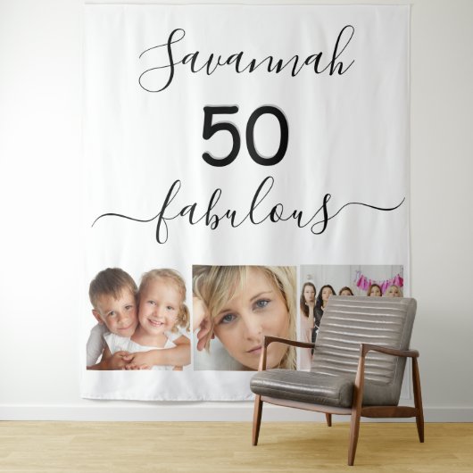 素敵な誕生日カスタム写真サプライズパーティー タペストリー (インサイチュ)