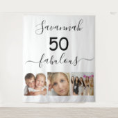 素敵な誕生日カスタム写真サプライズパーティー タペストリー (正面)