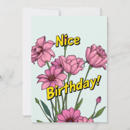 素敵な誕生日カードとピンクの花 シーズンカード