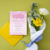 素敵な誕生日ピンクの猫の挨拶 ポストカード