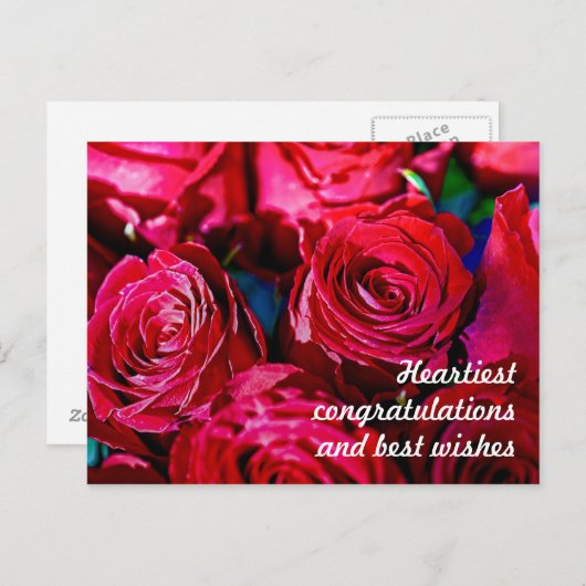 素敵な赤いバラの束ね花 ポストカード (正面/裏面)