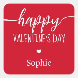 素敵な赤いバレンタインのギフトシール スクエアシール