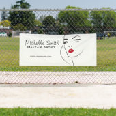 素敵な赤い唇メイクアップアーティストブランディング 横断幕 (インサイチュ)