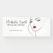 素敵な赤い唇メイクアップアーティストブランディング 横断幕 (横)