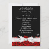 素敵な赤レースブラック50th誕生日パーティー2 招待状 (裏面)