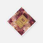 素敵な赤面ブルゴーニュ金ゴールドボホ30th誕生日 スタンダードカクテルナプキン (角)