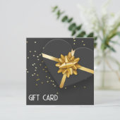 素敵な金ゴールドボウブラックハートギフトボックスギフトカード (スタンド正面)