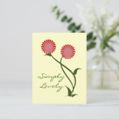 素敵な開花はがき、赤 ポストカード (スタンド正面)