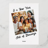 素敵な雪だるまのカードと写真 箔シーズンカード (裏面)