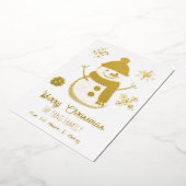 素敵な雪だるまのカードと写真 箔シーズンカード (回転した状態)