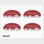 素敵な雪のステッカー 楕円形シール (シート)