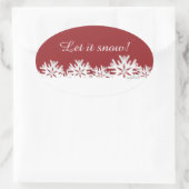 素敵な雪のステッカー 楕円形シール (バッグ)