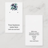 素敵な青い抽象芸術の花とイヤリングカード。 名刺 (正面/裏面)